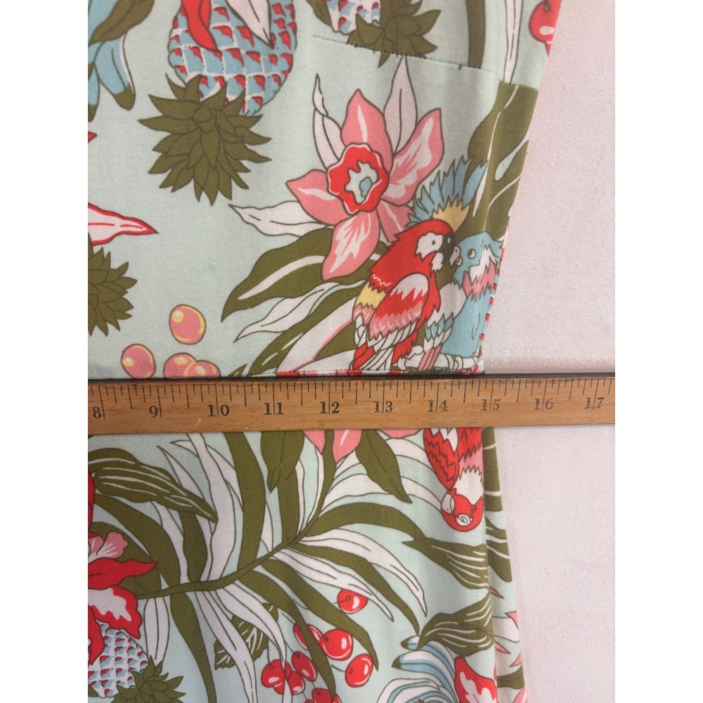 Floral Maxi Dress Womens MP Mint Green Tropical Novelty Print Cruise Vacation - Picture 8 of 11